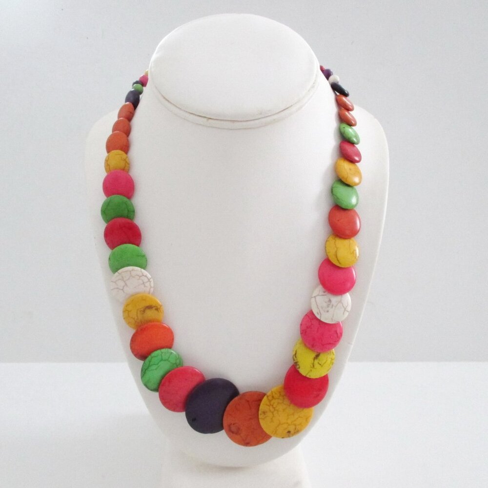 Howlite Necklace & Earrings 1990s Still New